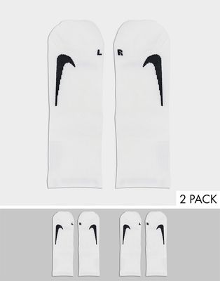Nike Running Multiplier 2 pack ankle socks in white