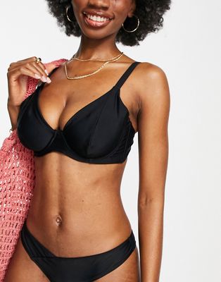 Ivory Rose Fuller Bust mix & match underwire bikini top in black