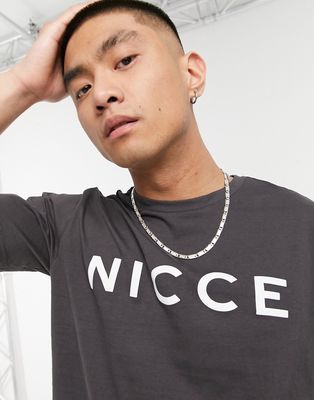 Nicce t-shirt in coal with logo-Grey