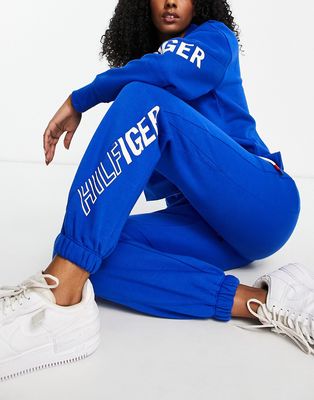 Tommy Hilfiger Sport boyfriend logo sweatpants in blue - part of a set-Blues