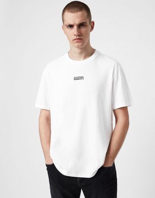 AllSaints opposition chest logo t-shirt in white