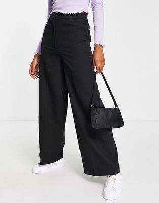 New Look tailored wide leg pant in black