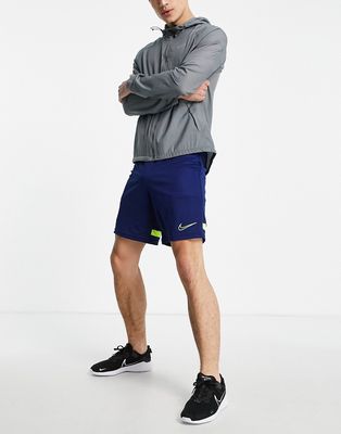 Nike Soccer Dri-FIT Academy21 polyknit shorts in dark blue