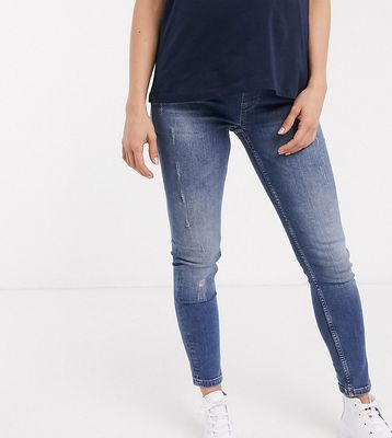 GeBe Maternity over-the-bump skinny jeans in light wash blue