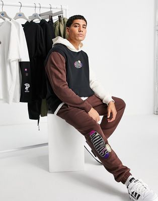 adidas Originals 'Area 33' color block hoodie in black
