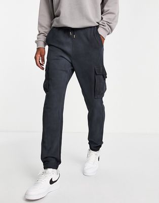 Only & Sons cargo sweatpants in washed black - part of a set