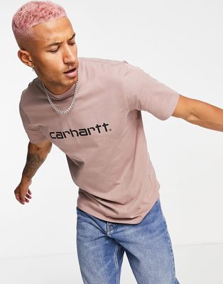 Carhartt WIP script t-shirt in pink