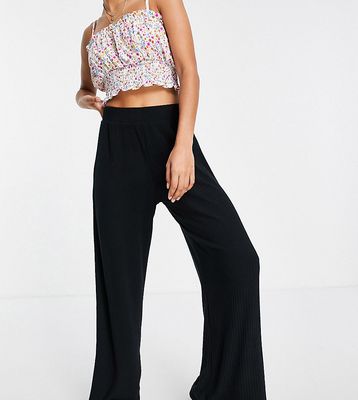 New Look Petite wide leg pant in black