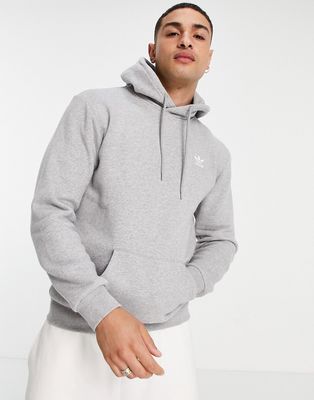 adidas Originals essentials hoodie in gray heather with small logo-Grey