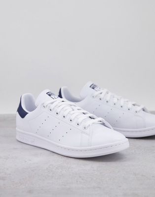 adidas Originals Stan Smith sneakers in white with navy heel tab