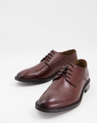 Walk London Oliver derby shoes in tan leather-Brown