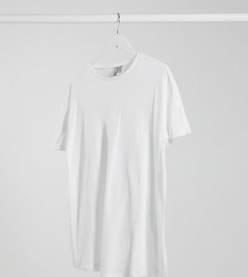 ASOS DESIGN Maternity textured longline t-shirt with side splits in white