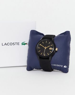 Lacoste 12.12 silicone watch in black