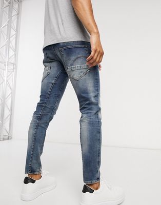 G-Star D-Staq 3D slim fit jeans in medium aged-Blue