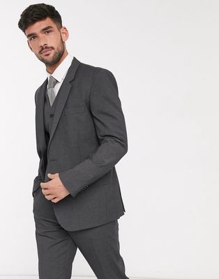 ASOS DESIGN slim suit jacket in charcoal-Gray