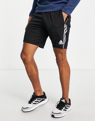 adidas Soccer Tiro shorts with three stripe in black