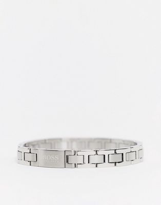 Boss metal link bracelet in silver