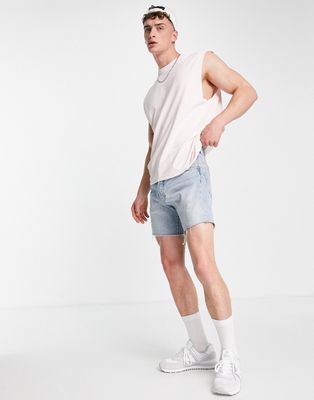 Topman oversized fit tank top with overdye in pink