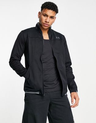 Under Armour Training Recover knit track jacket in black