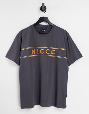 Nicce cedar embroidered t-shirt in gray-Grey