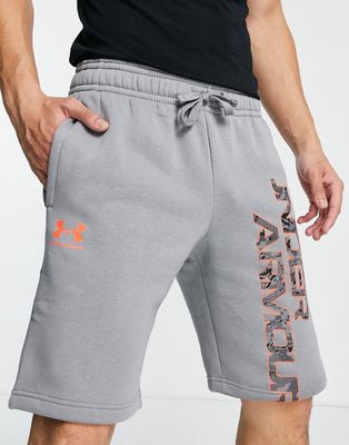 Under Armour Rival fleece shorts in gray-Grey
