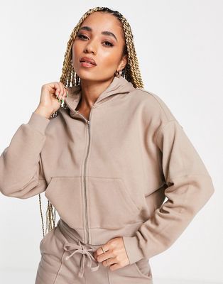 ASOS 4505 cropped oversized hoodie-Neutral