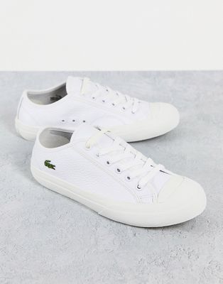 Lacoste Topskill 0721 tumbled leather lace up sneakers in white