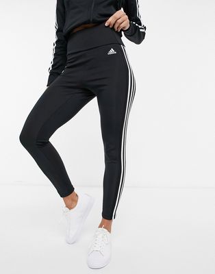 adidas Training 7/8 leggings with 3-Stripes in black