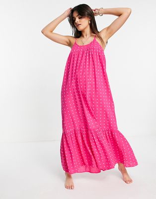 Accessorize high neck beach maxi dress in pink
