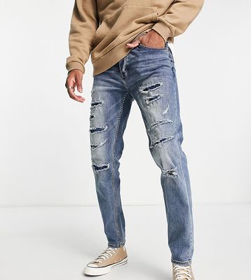 Sixth June distressed relaxed jeans in blue wash exclusive to ASOS