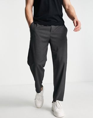 Only & Sons wide fit pants in gray pinstripe