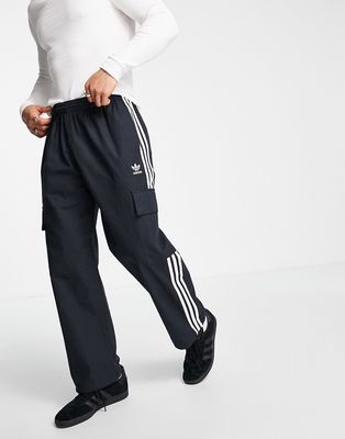 adidas Originals adicolor 3-Stripes cargo pants in black