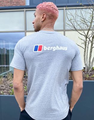 Berghaus front & back logo T-shirt in gray-Grey