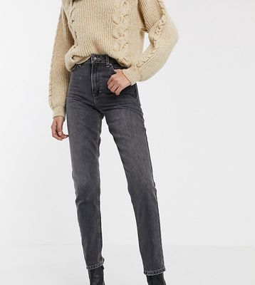 Topshop Tall mom jeans in washed black