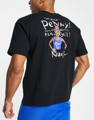 Nike Basketball Lil Penny back print graphic oversized t-shirt in black