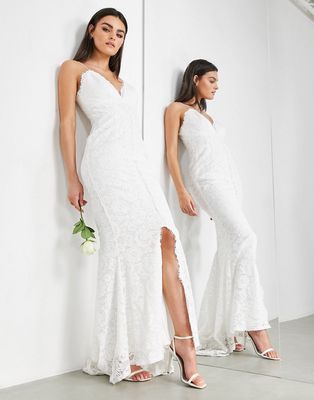 ASOS EDITION lace cami wedding dress-White