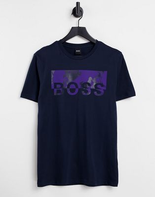 BOSS Tyro 3 chest logo T-shirt in navy