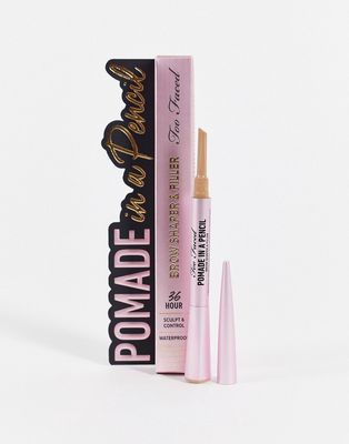 Too Faced Pomade in a Pencil Brow Shaper & Filler-Brown