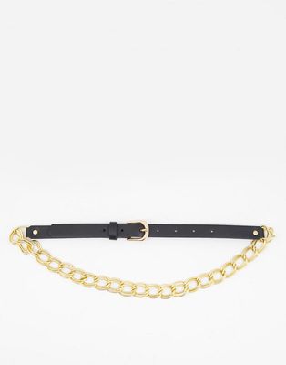 ASOS DESIGN chain waist belt in gold metal work