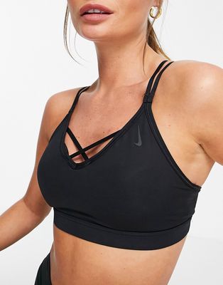 Nike Yoga Indy Dri-FIT light support strappy sports bra in black