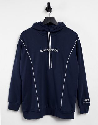 New Balance linear logo hoodie in black
