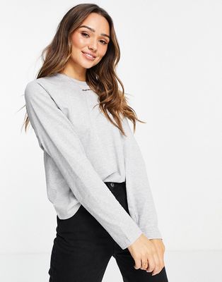 & Other Stories organic cotton long sleeve t-shirt in gray melange-Grey