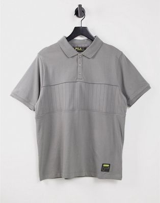 Fila gold knitted polo in gray-White
