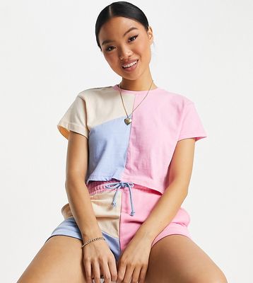 Missguided Petite color block coordinating T-shirt in multi