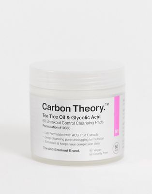 Carbon Theory Tea Tree Oil & Glycolic Acid Breakout Control Cleansing Pads 60 Pads-No color