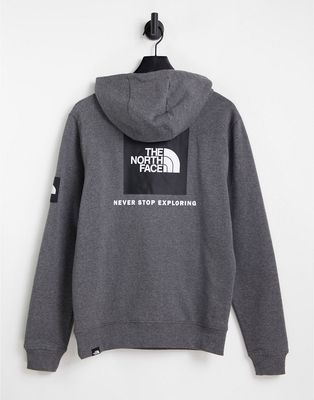 The North Face Black Box Search and Rescue back print hoodie in gray
