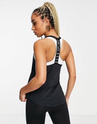 Elle Sport Signature poly tank top in black