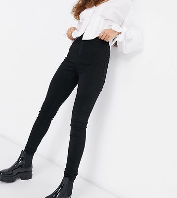 Missguided Petite Vice high waist super stretch skinny jeans with belt loops in black