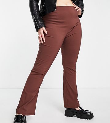 COLLUSION Plus Exclusive color bengalin slim flares in chocolate brown