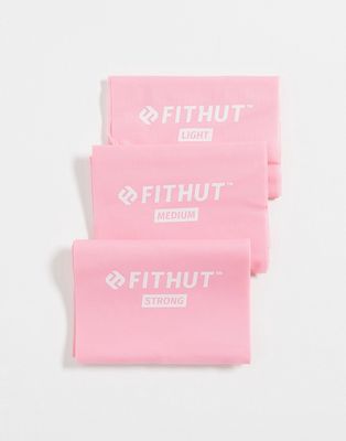 Fithut 3 Pack large resistance bands in pink